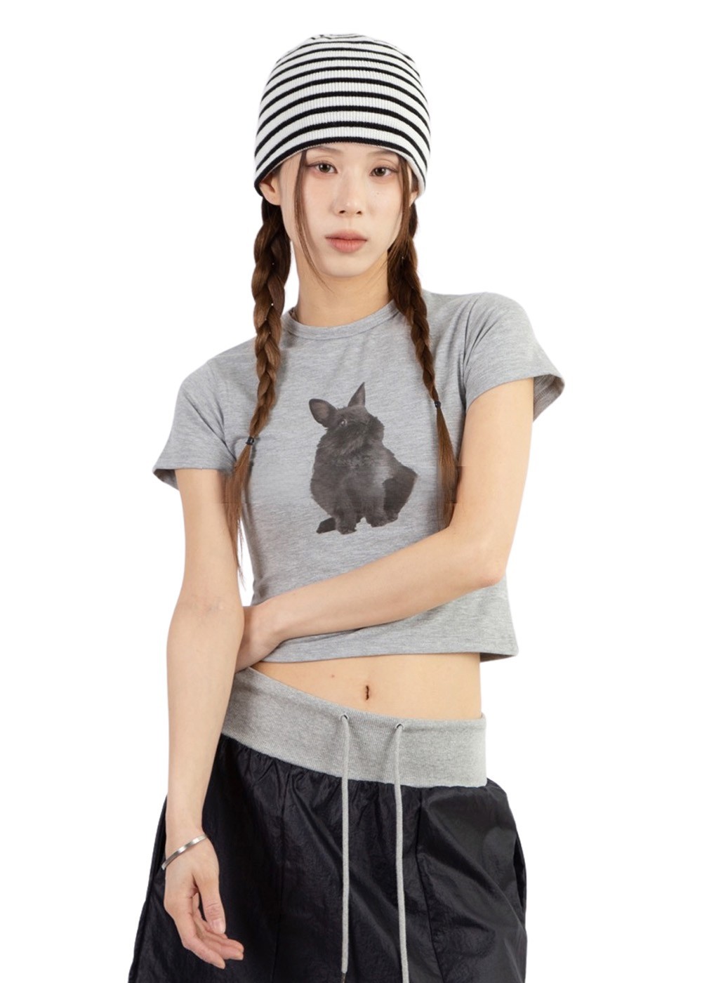 Title 7, Simple And Cute Little Black Rabbit Print All-m...