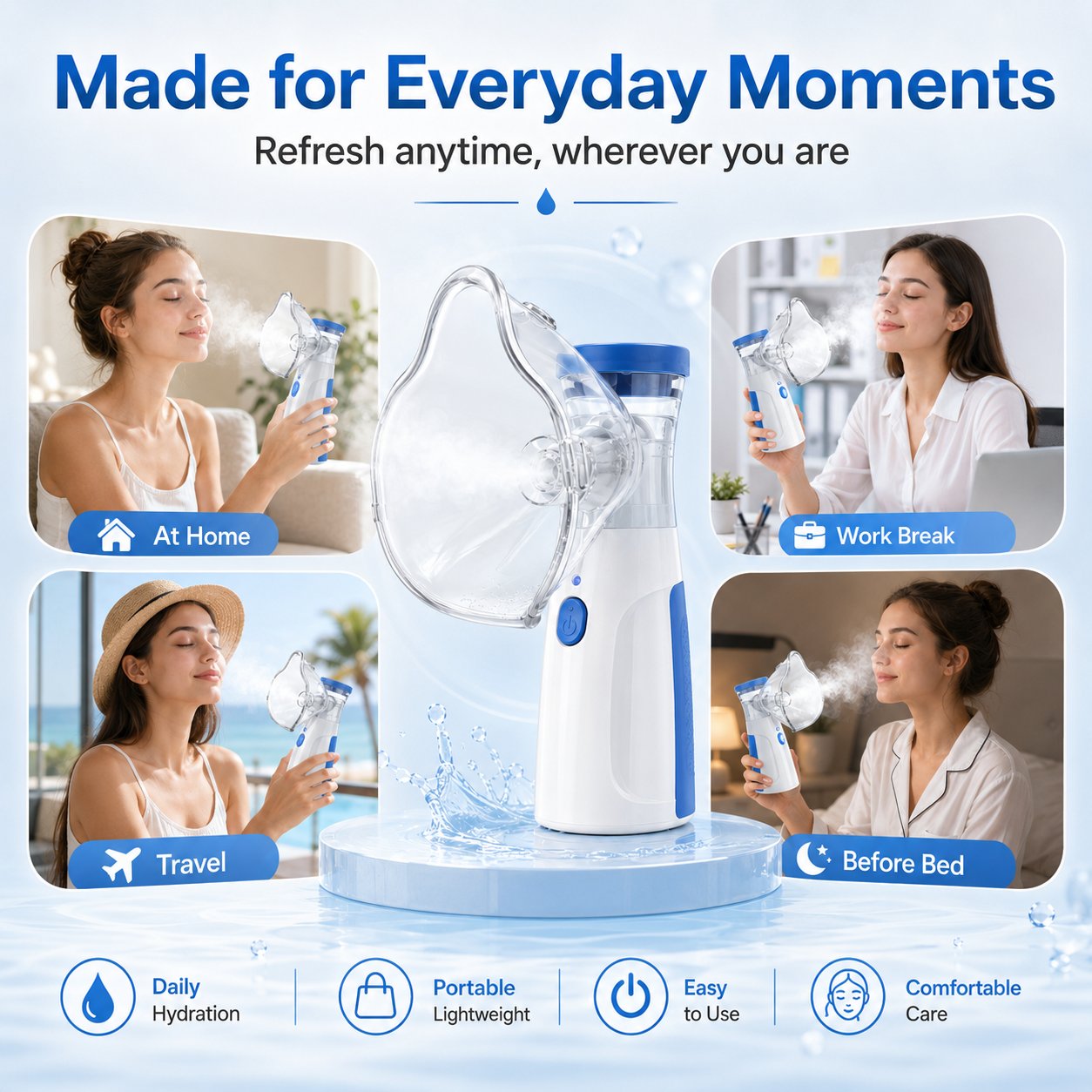Portable Facial Steamer Nano-Ion Mist For Moisturizing Eyes & Face, Spa — image 4