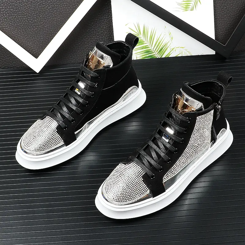 High-top Shoes Men's Fashion Personality Trendy Shoes Short Boots Cowboy Boots
