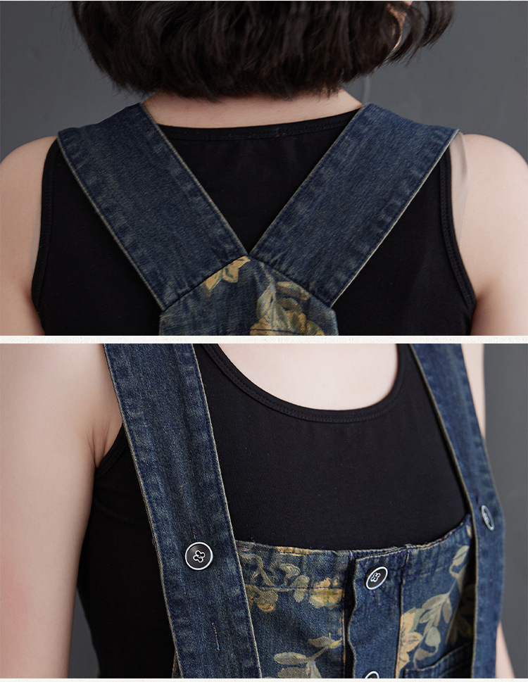 Title 6, Denim-Overall mit weitem Bein und Print, locker...