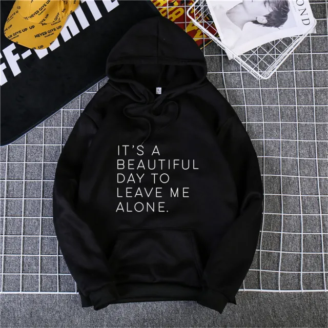 Women's Autumn And Winter New Letter Printing Loose Hooded Sweater Black - Shop at LoveMi