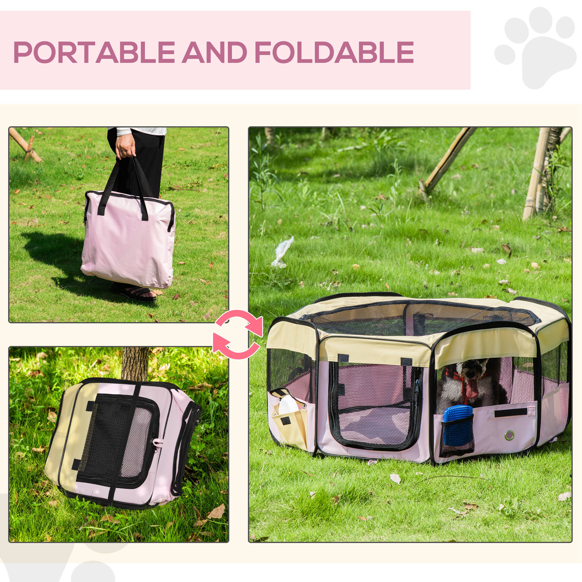 Fabric Pet Whelping Box Dog Cat Puppy Playpen Rabbit Guinea Pig Play Pen In P — image 9