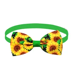 Sunflower Pet Bow Tie Dog Summer Decoration - Green Leaf Sunflower - View 1