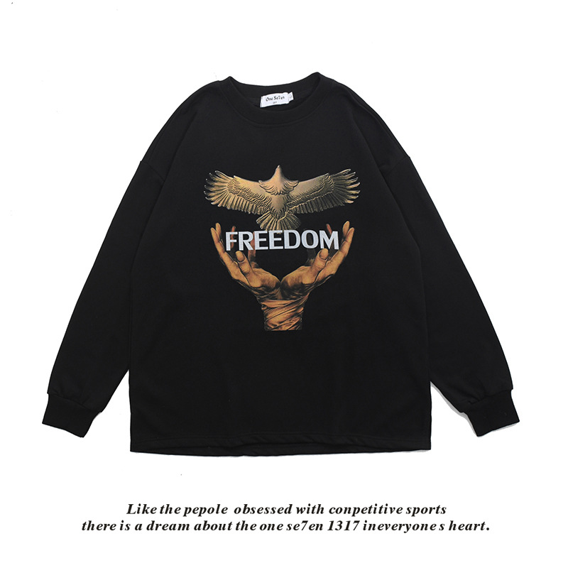 Title 3, Ins Tide brand couple hip-hop printed sweater, ...