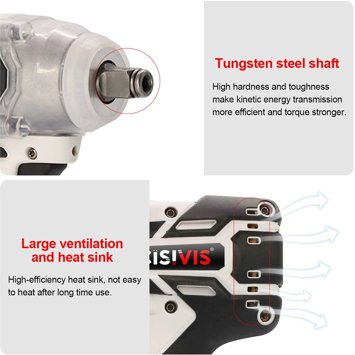 1OOO Nm Brushless Cordless Electric Impact Wrench Gun Ratchet Driver W Battery