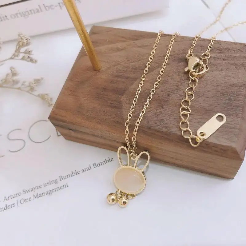 Clavicle Chain Opal Rabbit Necklace Women