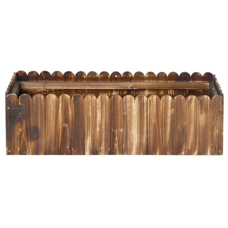 Jardinière surélevée avec bord festonné en bois – Image 4