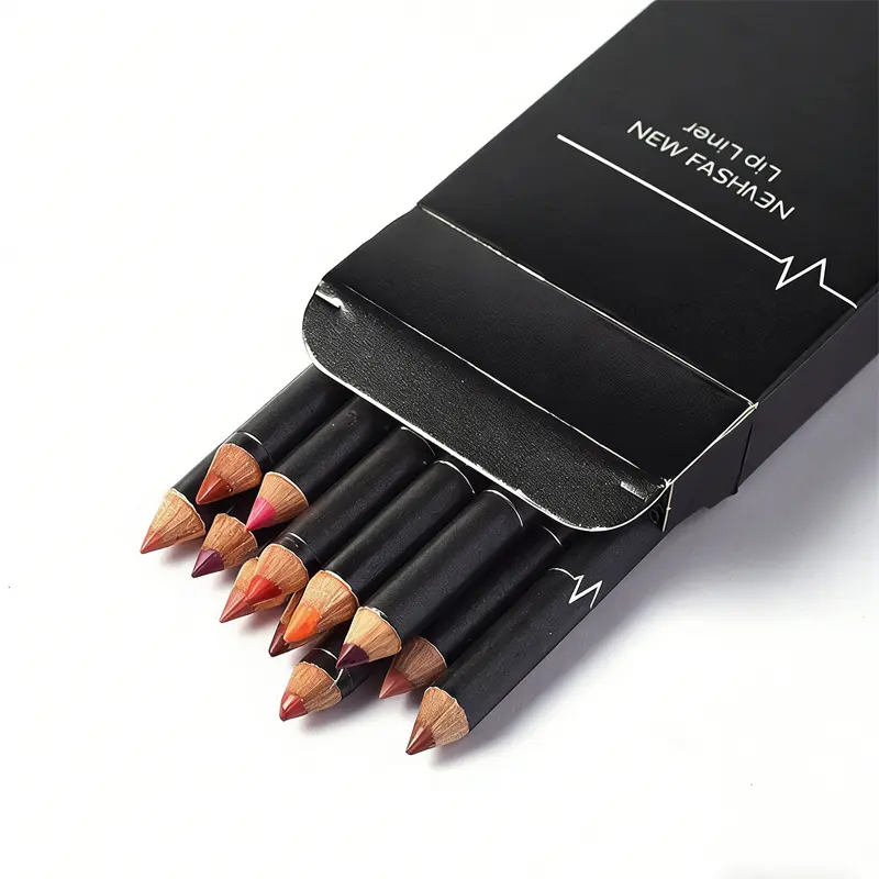 12 Color Lip Liner Pencil Set, High Pigmented Natural Lip Makeup Vegan Soft Pencils Longwear  Ultra Fine Lip Liners