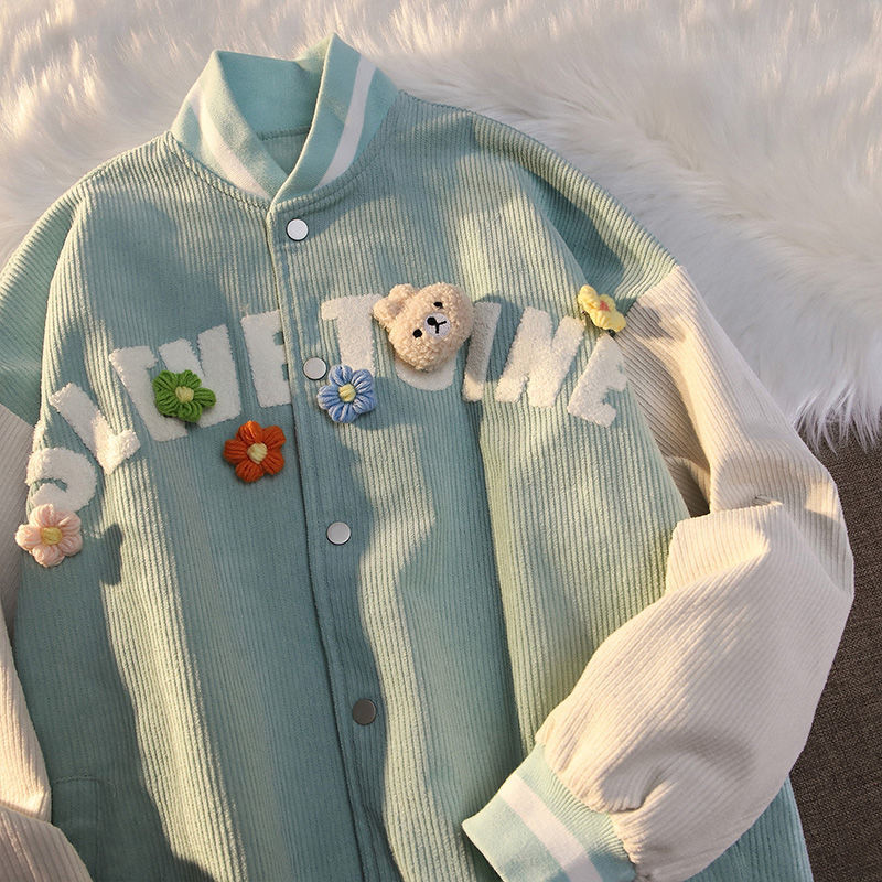 Fashion Simple Women's Corduroy Baseball Uniform