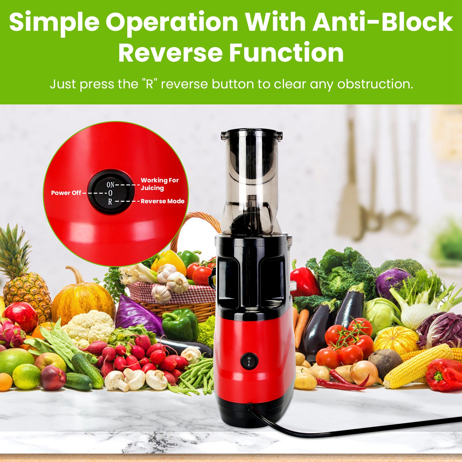 1Pc Cold Press Juicer Machine 300W Electric Slow Masticating Juicer For Whole Vegetable And Fruit With Reverse Function 2 Containers Cleaning Brush Clear Marks Easy Cleaning Fedex Shipping — foto 9