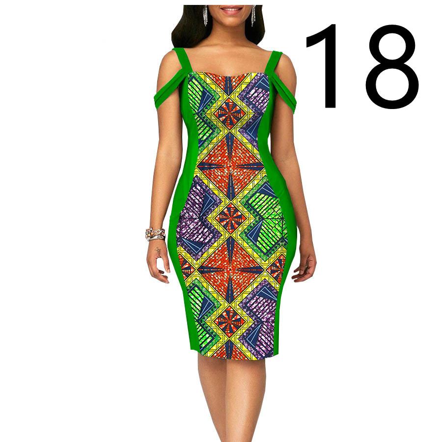 African Print Dress Women's Casual Tight Evening Gown