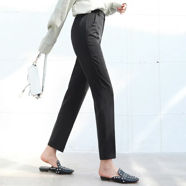 Draping Pipe Pants High Waist And Loose Black Cropped Trousers - Shop at LoveMi