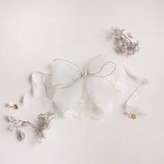 Cat Dog Lace Saliva Bow Jewellery - Blue Yarn - View 1