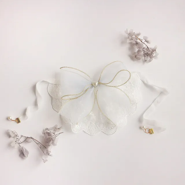 Cat Dog Lace Saliva Bow Jewelry Blue Yarn - Shop at LoveMi