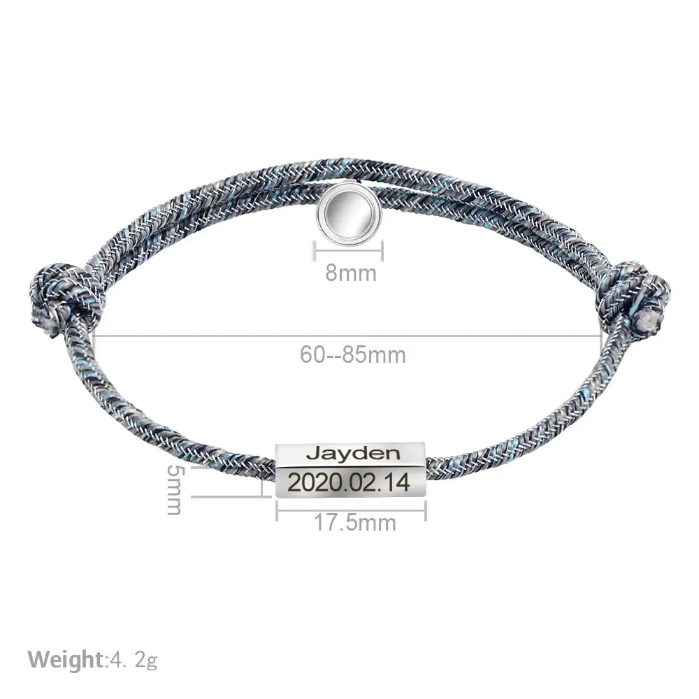 Pledge Of Eternal Love Magnet Attracts Each Other Staniless Steel Couples Bracelet