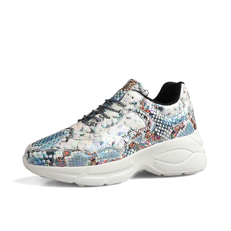 Title 6, Damessneakers met platform en slangenprint. Ver...