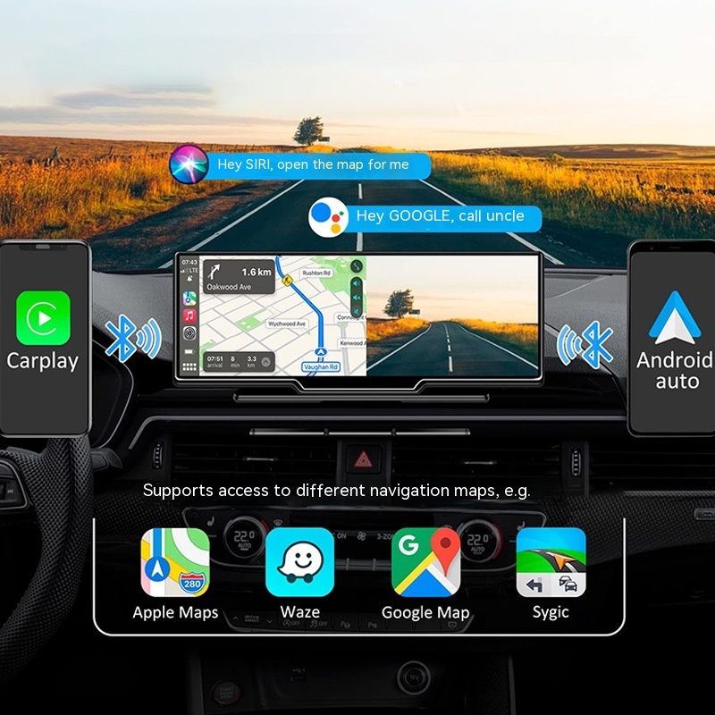 9-inch Driving Recorder HD Wireless Vehicle Navigation