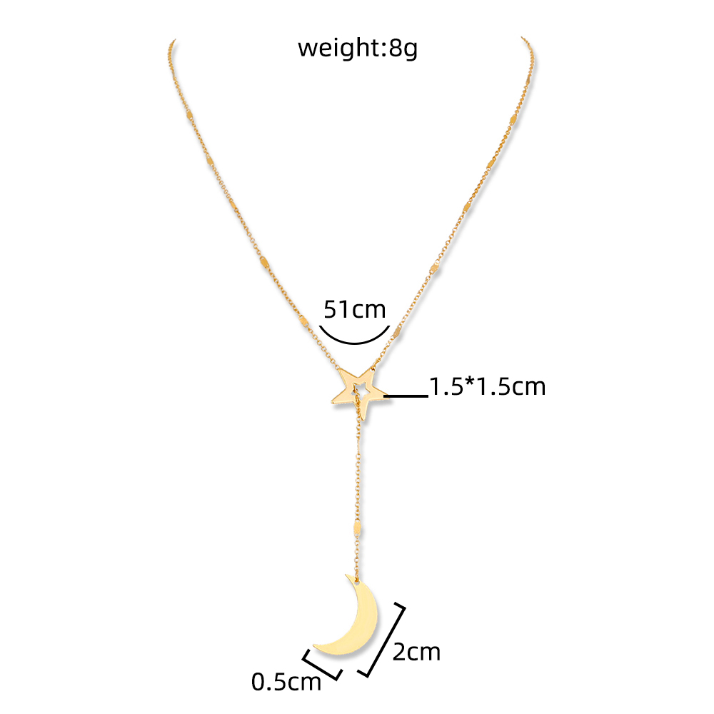 Hot selling net red star moon Y-shaped necklace in Europe and America
