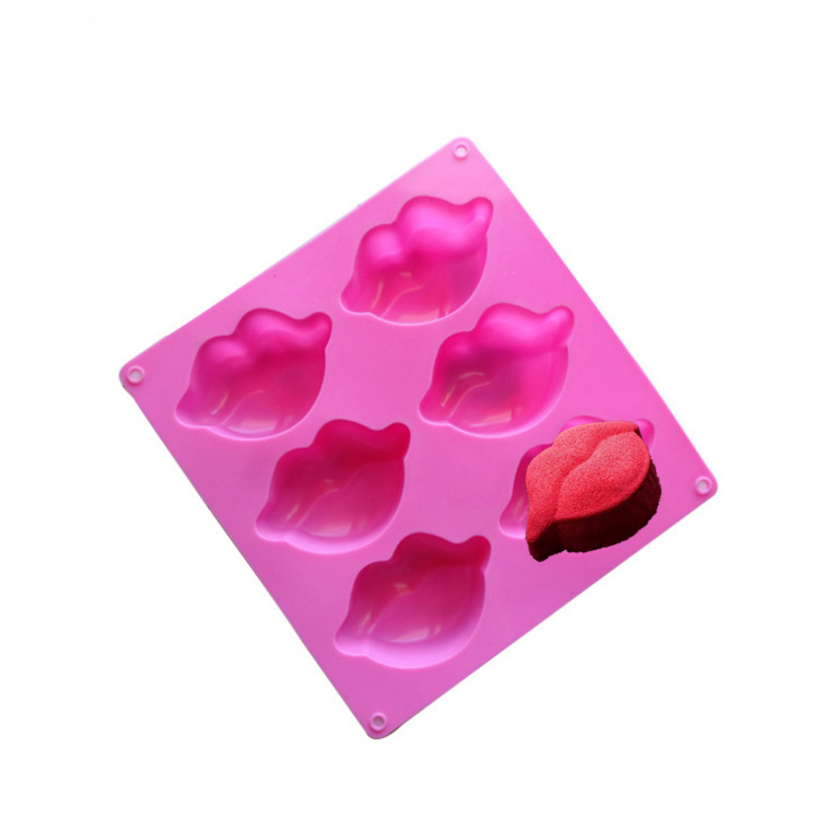 6Holes 3D Mouth Lips Fondant Cake Silicone Mold For Polymer Clay Chocolate Mould Pastry Soap Candy Making Mould Decoration Tools