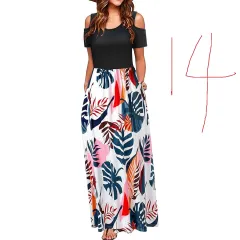European And American Fashion New Print Women's Suspender Dress - White Blue Red Flower - View 1