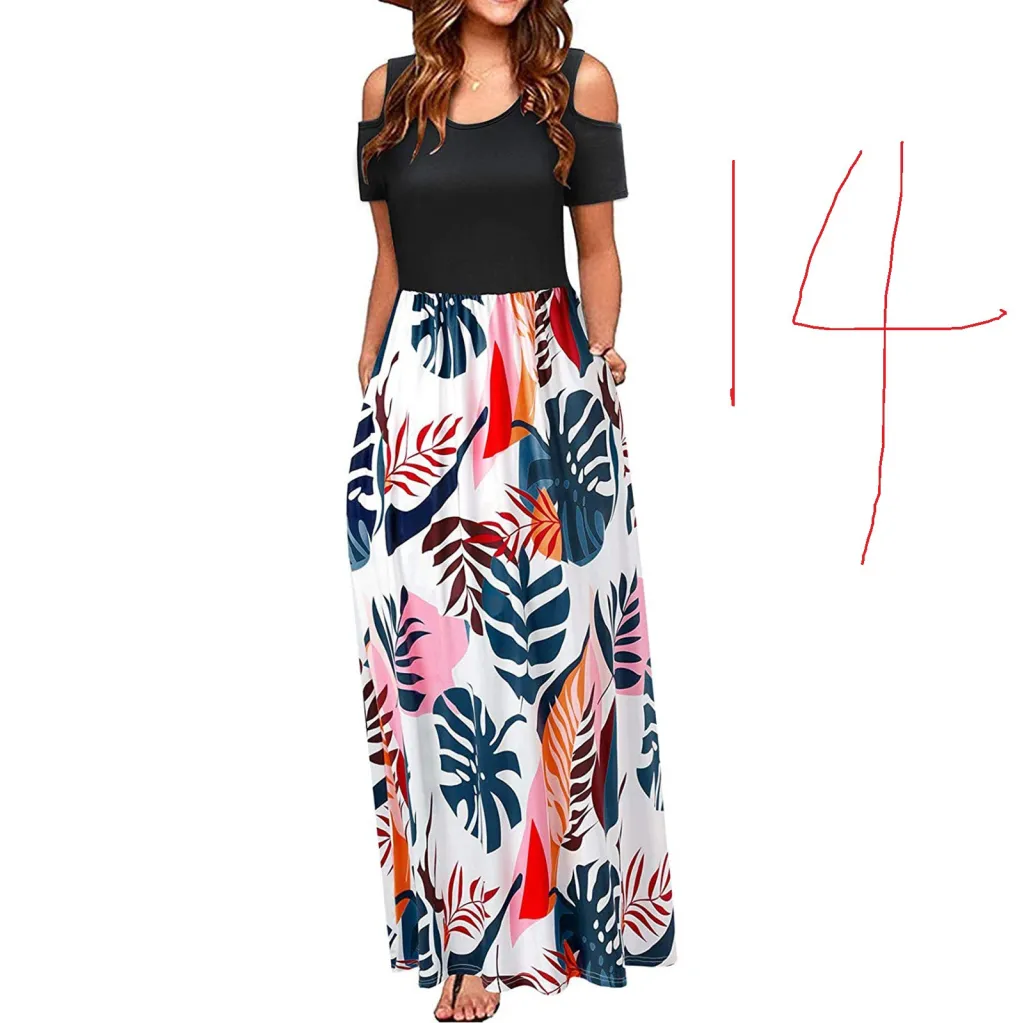 European And American Fashion New Print Women's Suspender Dress - White Blue Red Flower