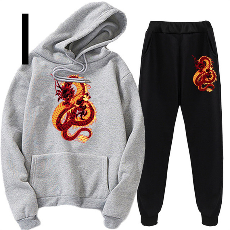 Fleece Printed Sports And Leisure Two-piece Suit