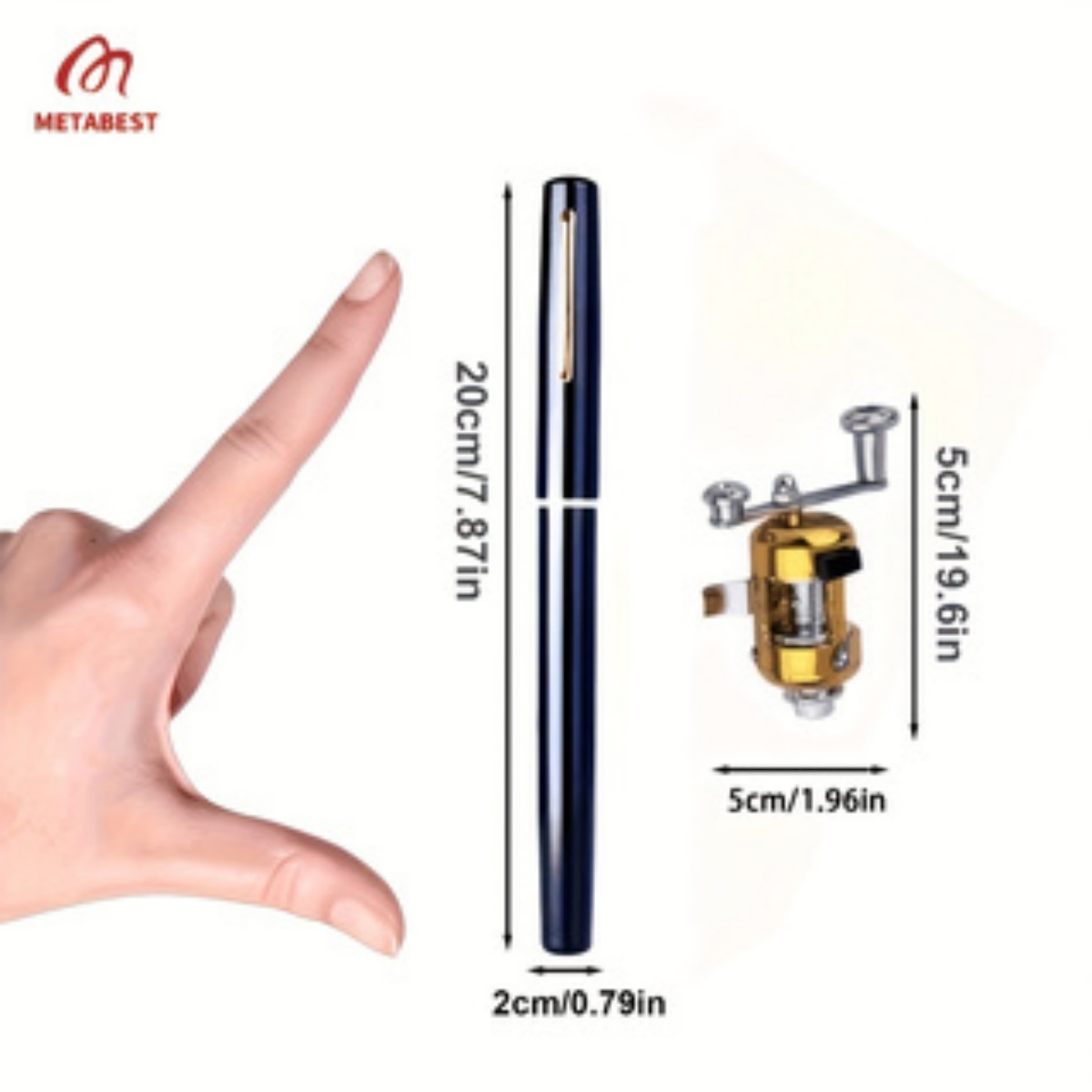 METABEST Premium Aluminum Alloy Pocket-Sized Pen Style Fishing Rod - Compact, Portable, And Ultra-Lightweight For Ice Raft, Bridge, And Travel Fishing - Perfect Gift For Fishing Enthusiasts A