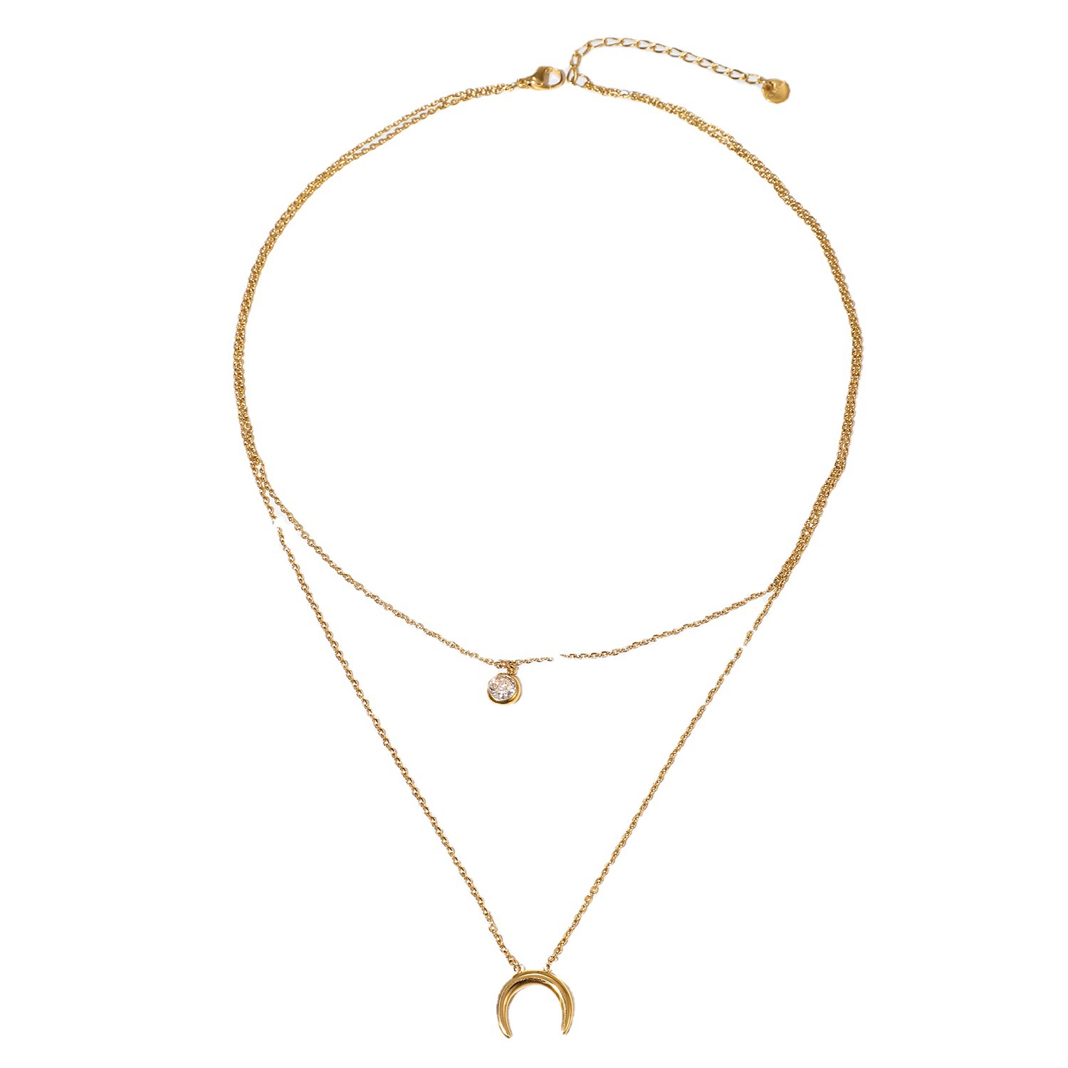 Single Zircon Double Layer Necklace