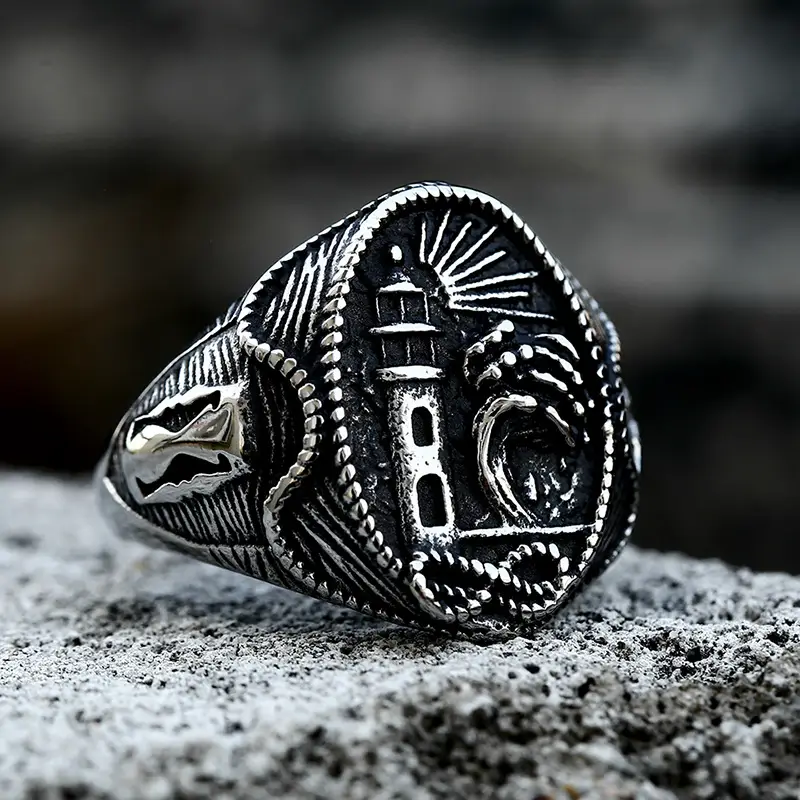 European And American Retro Personality Titanium Steel Ring