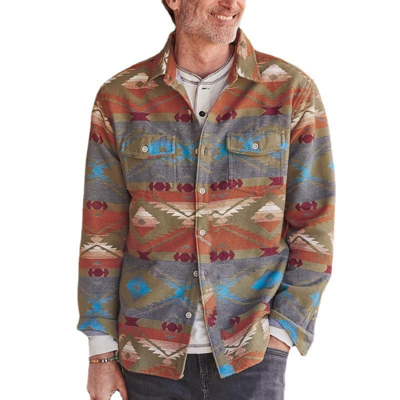 Men's Thickened Shirts Digital Printing Long Sleeves