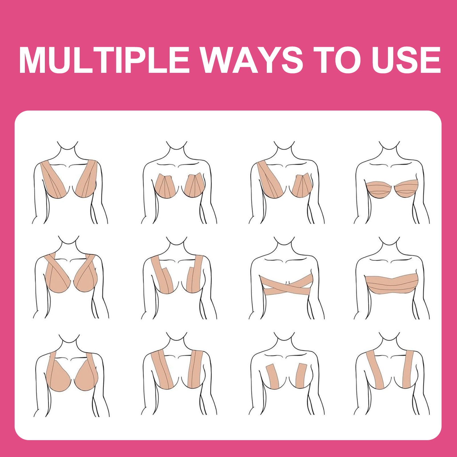 West&Month Boob Tape, Non-Trace Anti-Sagging External Expansion Chest Stretch Tape 2