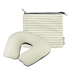 Inflatable U Shaped Travel Neck Pillow Portable Car Flight Head Rest Cushion AF8249-grey-700175