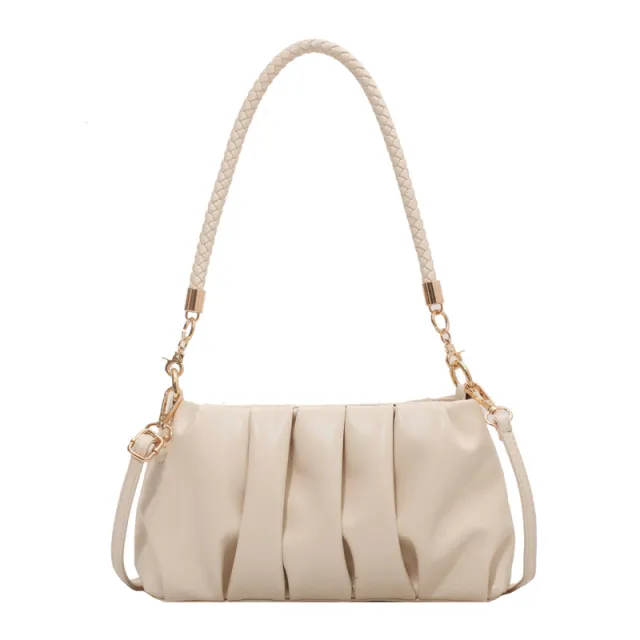 Small Soft PU Leather Underarm Handbags Beige - Shop at LoveMi