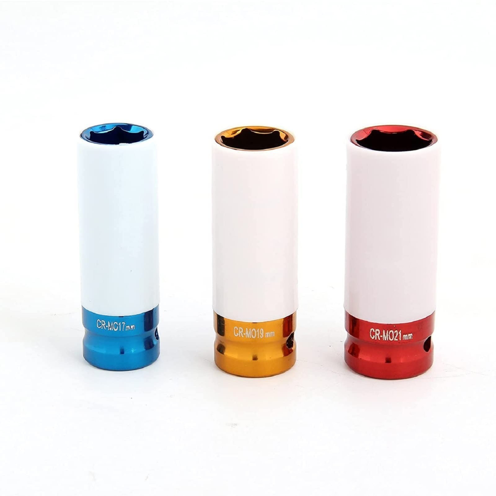 Alloy Wheel Nut Socket Thin Wall Deep Impact Socket Kit 17mm 19mm 21mm 1 2 Drive — foto 6