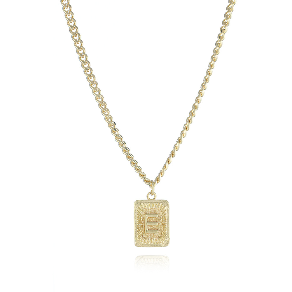 Alphabet Necklace Real Gold Plated Alphabet Pendant