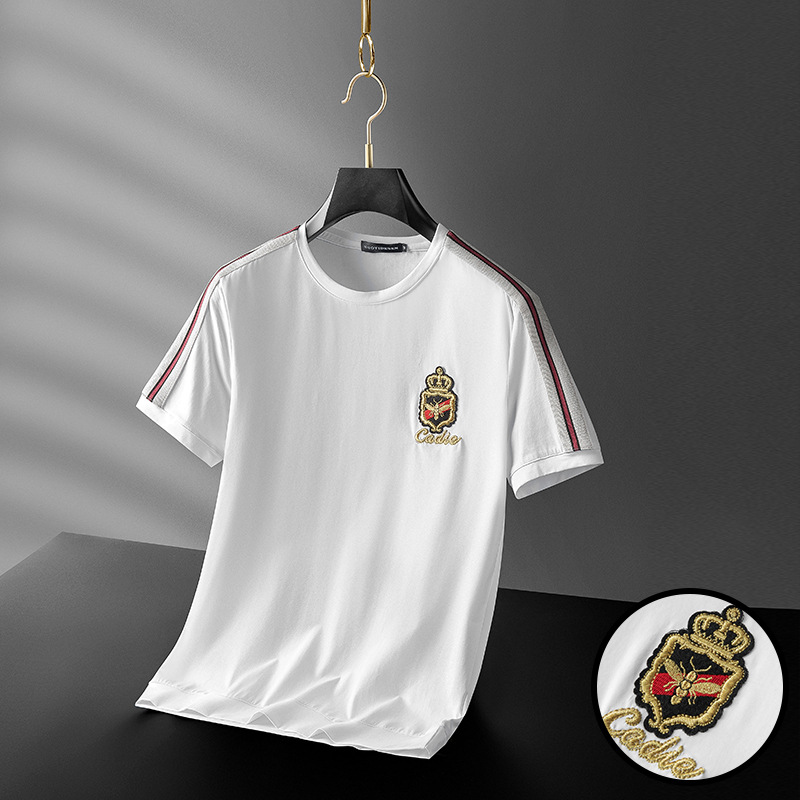Embroidered Stitching Short-sleeved T-shirt Half-sleeved Men's T-shirt
