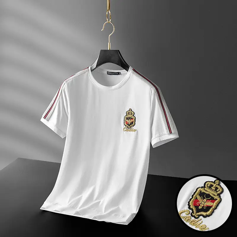 Embroidered Stitching Short-sleeved T-shirt Half-sleeved Men's T-shirt