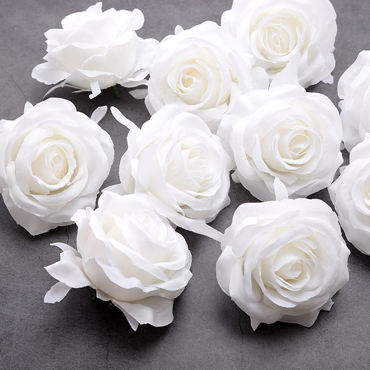 Title 5, Pure White Rose Snow White Simulation Raw Silk ...