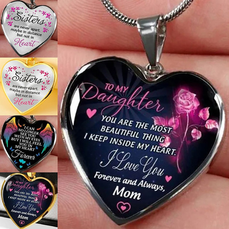Snake Chain Love Peach Heart Alloy Pendant