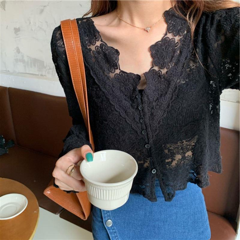 Women's Fashion Lace Jacquard Top