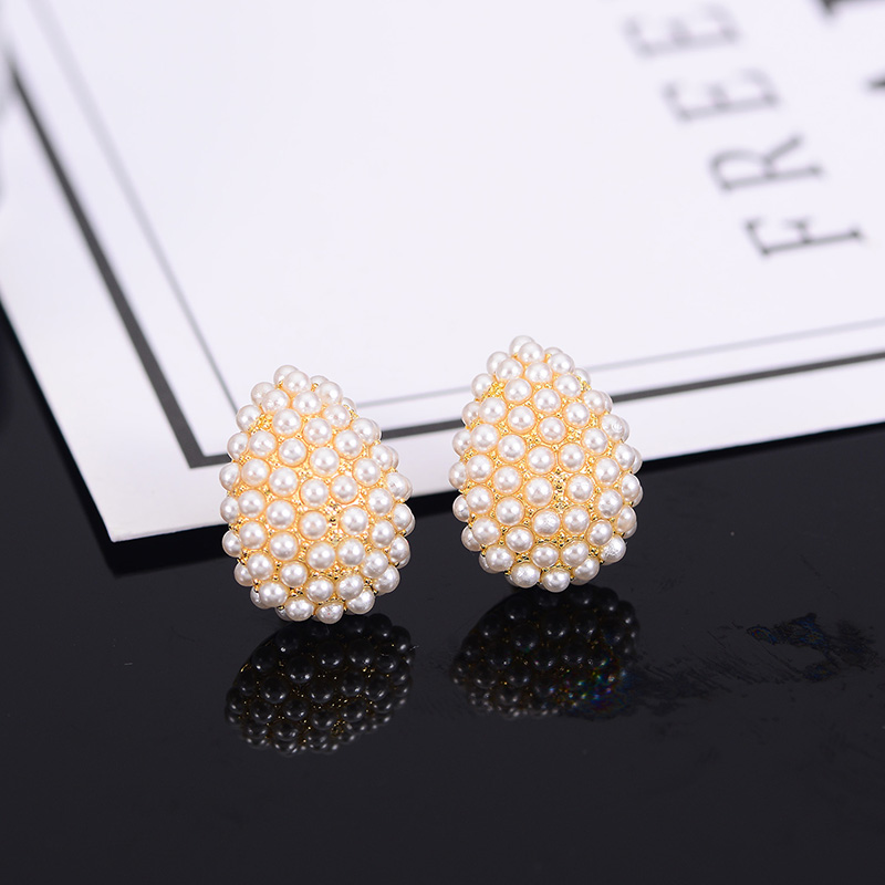 Temperament Hollow Diamond-studded Water Drop Exquisite Small Earrings Sweet And Versatile Earrings