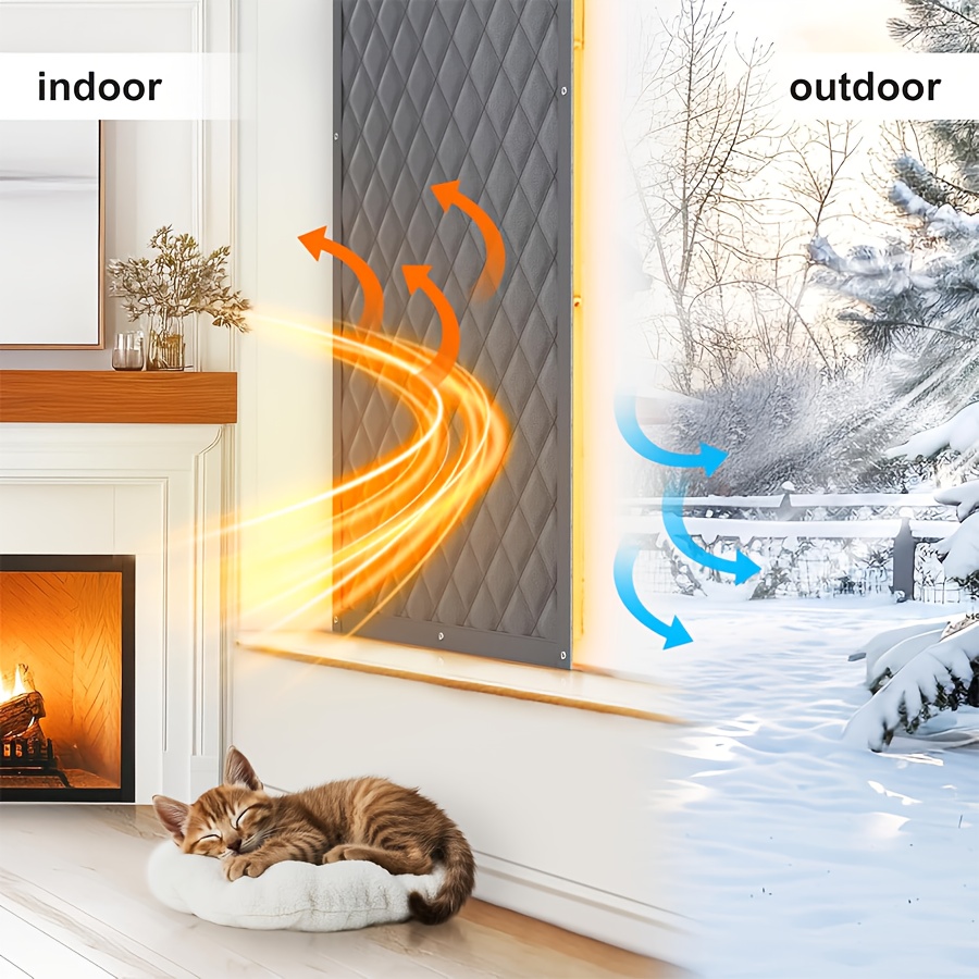 Winter Magnetic Thermal Insulated Door Curtain, Thick Warm Cotton Windproof Privacy Light Blocking Door Screen With Upgrade Buckle For Home Garage Shop Cold Protection — foto 9