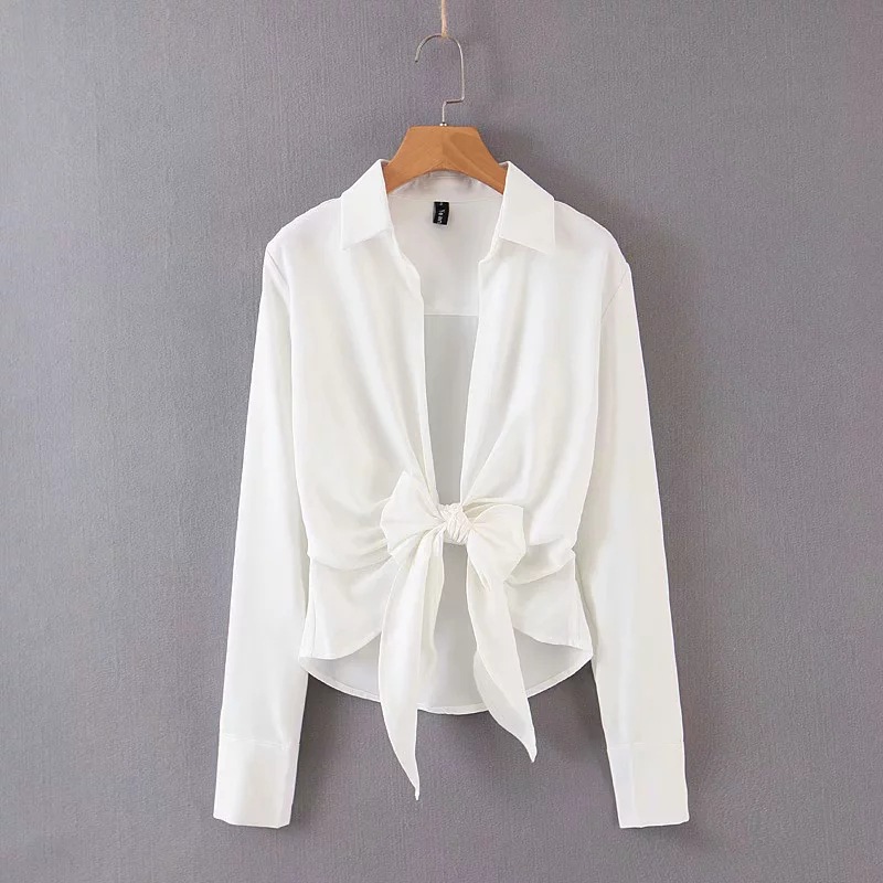 Title 4, Lace-up white long sleeve shirt