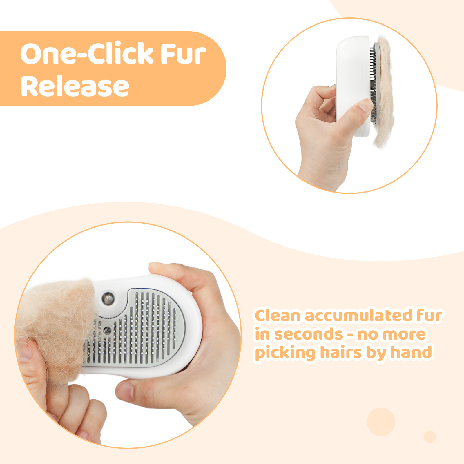 Cat Steam Brush For Grooming - Short & Long Haired, Self Cleaning Pet Shedding — image 7