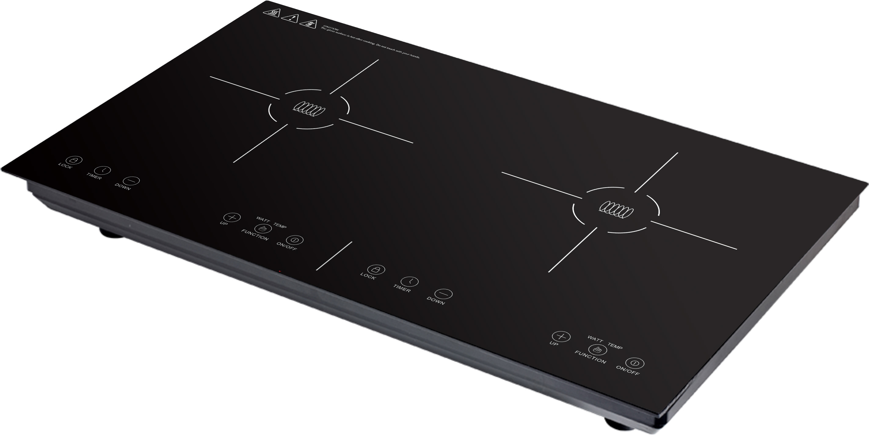 2 Zone Electric Plate Cooker 1800w-1000w Double Hob Table