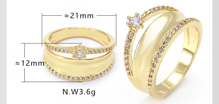 New Product Creative Ring Female Geometric Zircon Ring