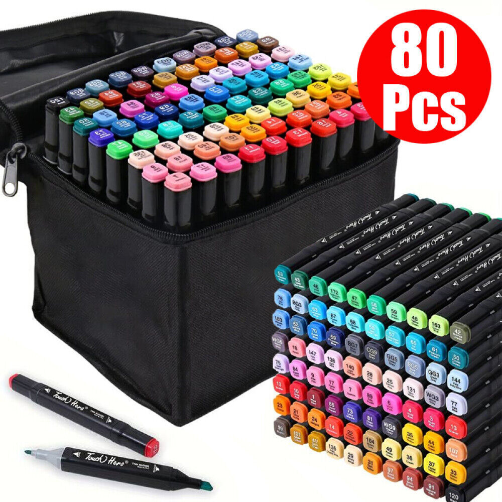 80 Colors Farbe Acrylstifte Markers Set Permanent Dual Tip Pen For DlY Graffiti Sketch Art Supplies Drawing Craft