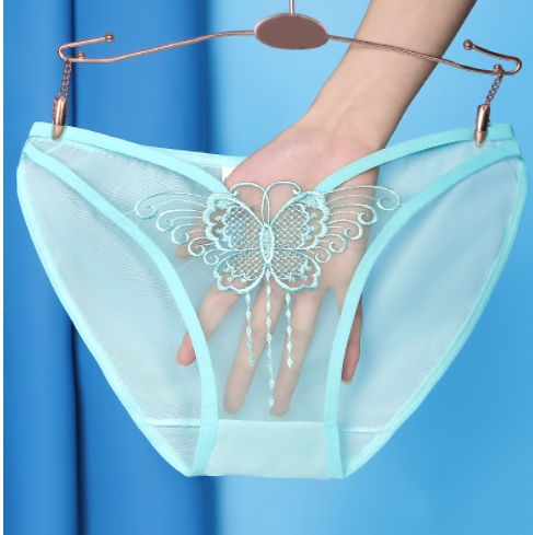 Butterfly High Elastic Breathable Transparent Briefs Light Green - Shop at LoveMi