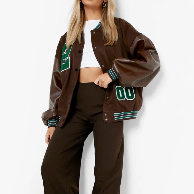 Autumn And Winter Women's Brushed Thick Jacket Brown Green - Shop at LoveMi
