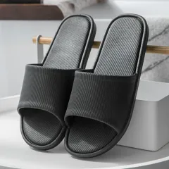 Bathroom Slippers Men's Summer Indoor Bath Non-slip - Black - View 1